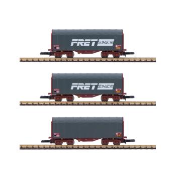 Coffret de 3 wagons bâchés à bogies FRET SNCF (éch. Z)
