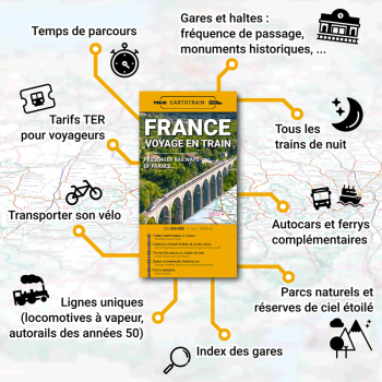 Carte papier "France voyage en train"
