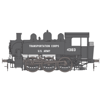 Locomotive à vapeur USTC 4383 grise (Dark Blue Grey), ép. III, US Army, éch 0