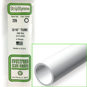 Tubes de polystyrène - Diam. 4,80 mm Long. 355 mm - EVG 226