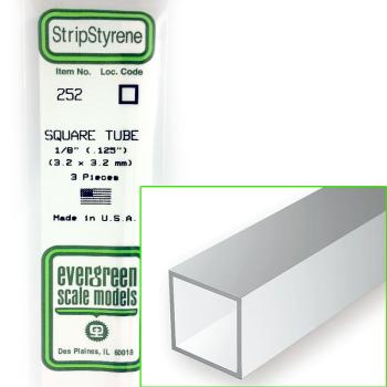 Profilé polystyrène tube carré 3,2 x 355 mm - EVG 252