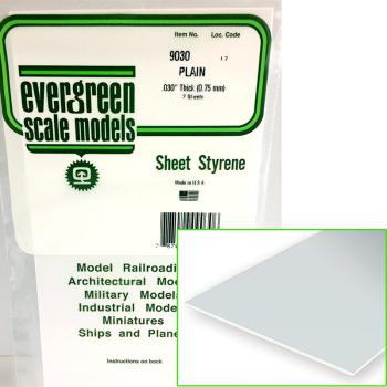 Plaques de polystyrène lisse 0,76 x 152 x 304 mm - EVG 9030