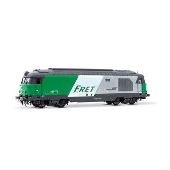 Locomotive diesel BB 467471 sans enjoliveur en livrée Fret, ép. VI, SNCF, analogique