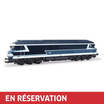 Locomotive diesel CC 72084, livrée bleue avec logo « Carmillon », ép. V, SNCF