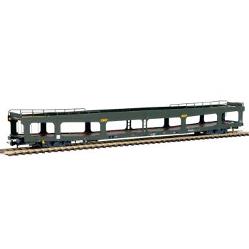 Fourgon porte-automobiles DD DEV 66, livrée verte avec logo « Encadré » jaune, ép. IV, SNCF