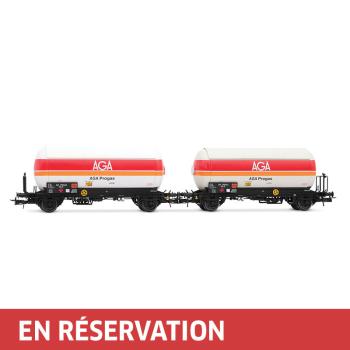 Coffret de 2 wagons gaziers à 2 essieux, « AGA Progas », ép. IV, SNCF