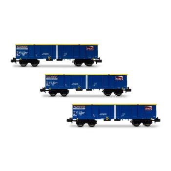 Set de 3 wagons découverts Eamnos, ép. VI SNCF