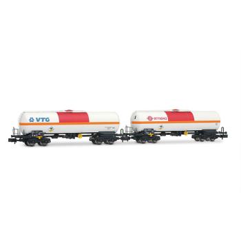 Coffret de 2 wagons-citernes « VTG + Ermewa », livrée beige/orange/rouge, ép. VI, SNCF