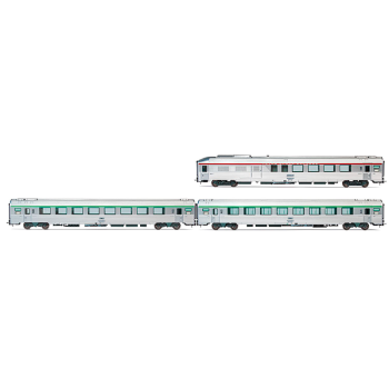 Coffret de 3 voitures « EC Etoile du Nord » set 1/2 (1 x A3Dtux, 1 x B8u et 1 x B91/2tu), ép. V SNCF