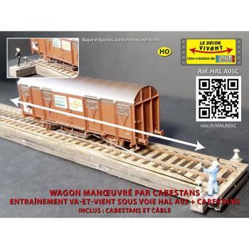Jeu de cabestans et de câble pour va-et-vient de wagon