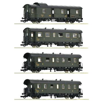 Coffret de 4 voitures voyageurs type Dmp, SNCF, époque III, SNCF