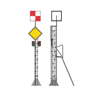 Signal PLM sur mât en treillis - Signal combiné 2 cocardes, ép. II à V