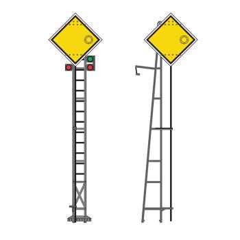 Signal PLM sur mât en treillis - Avertissement, ép. II à V