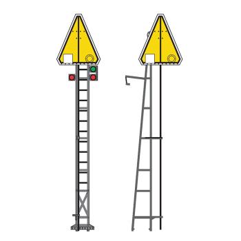 Signal PLM sur mât en treillis - Rappel de ralentissement, ép. II à V